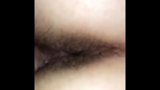 Quickly cum in hairy pussy of his girlfriend