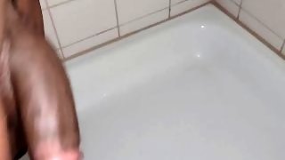 Black cock Shower pissing
