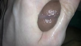 I jerk my ex's dick off after they have already cum post orgasm handjob cum lube thick floppy cock