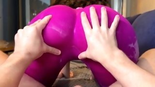 Best Ass PAWG Riding Dick in RIPPED Leggins & Oiled Reverse