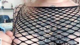 Trans Goth Chick jerking her little Cock