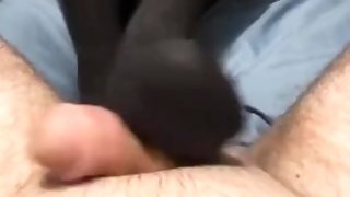 Footsies in tights teasing your hard cock!