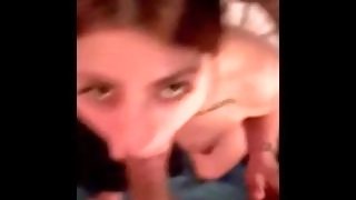 Puerto Rican amateur Diamond sucking my dick until I cum all over her face