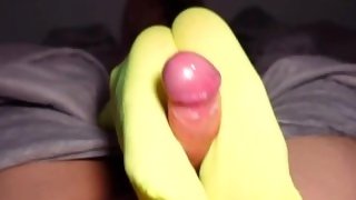 He Gives Me 3 Creamy Cum Loads! Thigh High Neon Stockings
