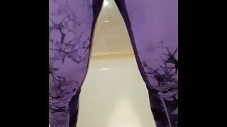 my Italian milf wife enjoys pissing in her sports leggings - ita amateur