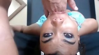 Upside Down Throat Fucking! Extreme Sloppy Deepthroat Facial Cumshot