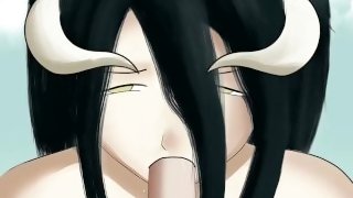 Albedo's moist blowjob and a creampie in the end - Overlord