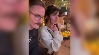 Aaliyah Yasin gets fingered at the busy restaurant