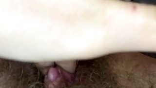 Extreme closeup big clit licking toy orgasm hairy pussy