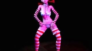 Red head girl with pigtails dancing  3D Hentai