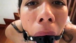Tied up and face fucked, he put me on a gagball after cumming inside my mouth - Catalina Days