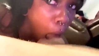 Ebony slut get throatfucked