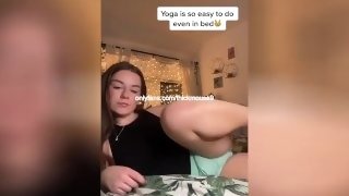 Cute student in yoga pants invited a friend to visit for a good fuck