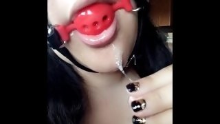 Up Close and Drooling through a ball gag