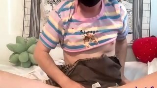 Ftm Femboy In Skirt Shows Off Boy Pussy With Buttplug