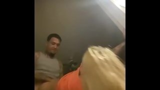 Blonde MILF sneaks away from party for quickie with big dick thug