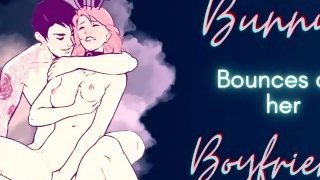 [M4F] Bunny Bounces On Her Boyfriend's Dick [Praise] [Roleplay audio for women] [Male moaning]