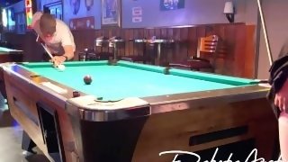 Flashing my tits and pussy at the pool hall - TEASER