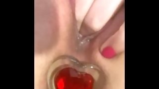 Playing with my wet pussy and buttplug