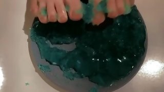 Fat Bitch Plays with Lime Jello (ASMR)