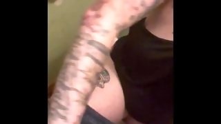 BBW stepmom MILF pisses before tattoo appt your POV