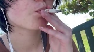 Transboy smokes after school
