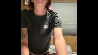 Super hot milf pissing stream on her bed