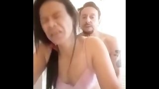 Thai wife having her first  fuck in the shower ...