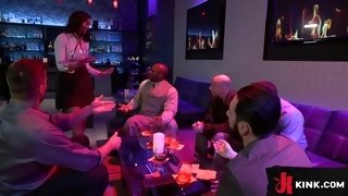 Naughty Waitress Takes Her Payment In Dick In A Gangban