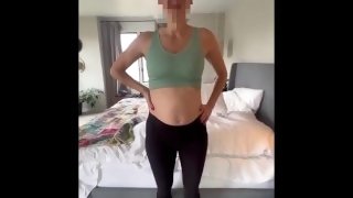 27 weeks HOT pregnant MILF models, fucked missionary & takes creampie