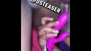 DSteasers fucking sexy ebony teen wet pussy while she takes BBC and uses vibrator Twitter:@DSteaser