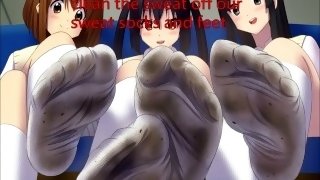 Anime K-ON girls feet JOI