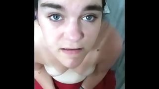 Daddy uses his little pets face like a nasty cum rag - nasty whore takes giant facial from daddy