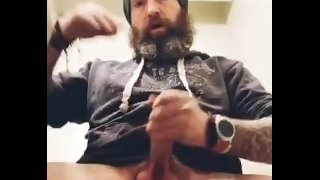 TattooedScottish Delivers Huge Load in a Public Toilet!!