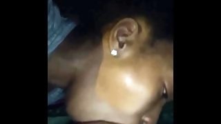 Ebony neighbor sneaks out to suck some BBC .