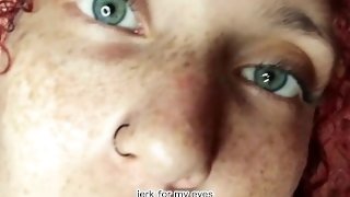 Freckled Redhead girl gives you a sweet JOI while shows her braces - JOI BRACES FETISH