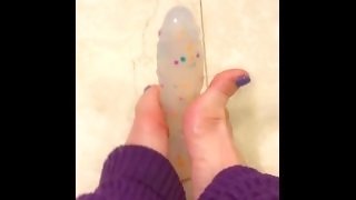cock oil foot massage