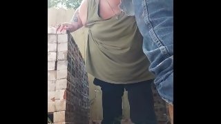 Anal on job site, almost got caught by owners
