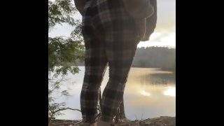Quick booty flash outside at the lake