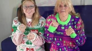 Jenny and Granny 70 yo gets a mouthful of cum. My-dick-is-big