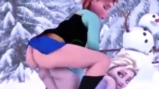 Frozen Anna Fucking Elsa in the Ass 3D Hentai
