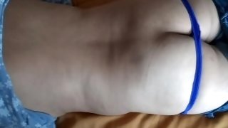 You can't fuck me but come and cum on my tits, my friend's stepmother asks me while he masturbates w