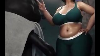 big tits 3D Karen fucked hard by fat black bbc