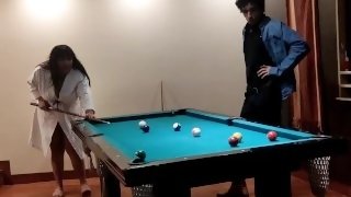 Giving my best friend some good butt massages after a game of pool