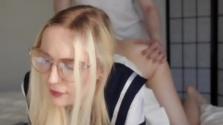 Schoolgirl Takes a Break from Studying - Pussy Licked and Fucked