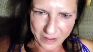 Naughty american milf squirt and pee and smoke outside