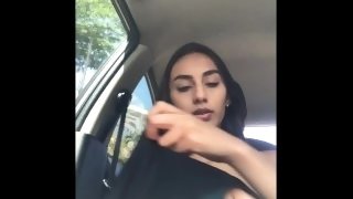 My best friend sends me a hot video in the car