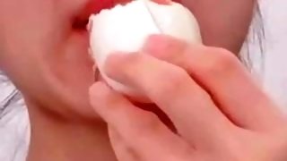 Crazy Japanese Student eats egg