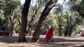 Little Red savaged by the Big Bad Wolf, sucks his cock and gets a facial