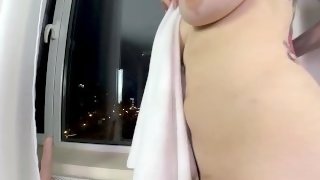 hot girl masturbates at window 2